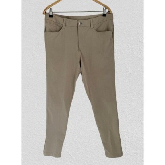 Lululemon ABC Stretch Beige Slim Fit Pants Size 32/30 With Pockets Casual Wear - Picture 1 of 6